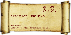 Kreisler Darinka névjegykártya